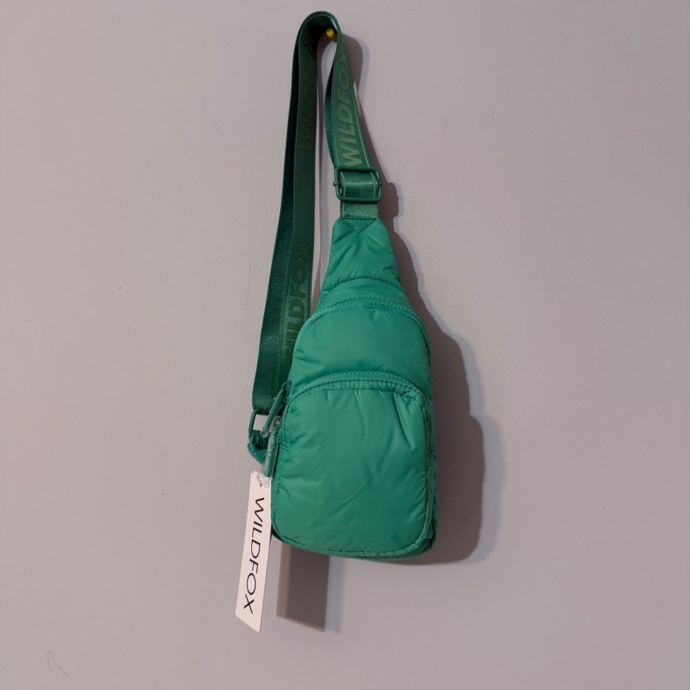 WILDFOX Light Green Sling Backpack Bag Crossbody Strap NWT
